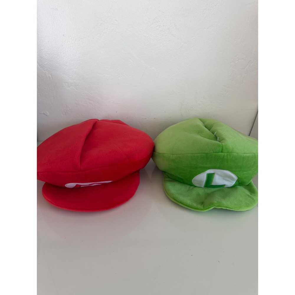 Super Nintendo Limited World Mario Luigi Plush Hat Lot Universal Studios